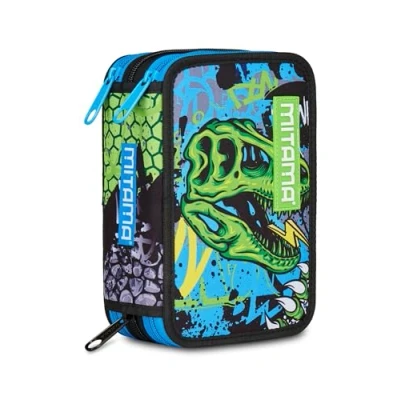 Immagine di Mitama Astuccio Scuola 3 Scomparti, TRIPLO MITAREX, Contenuto 47 pz, Completo di Matite, Pennarelli, Portapenne Elementare Bambino