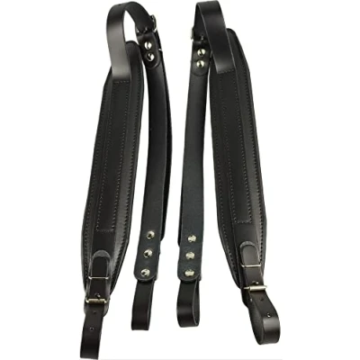 Immagine di Cinghia a fisarmonica in pelle di alta qualità 6 cm tracolla max fino 120 bassi