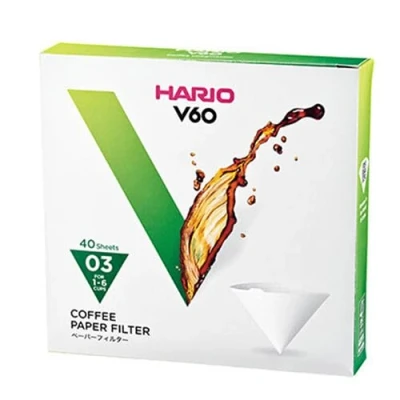 Immagine di Hario, Confezione di filtri in Carta per caffè, VCF 01 100M, White, Size 03 40pcs
