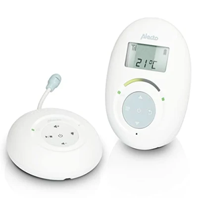 Immagine di Alecto DBX120 Baby monitor DECT con modalità ECO completa e display, bianco/blu