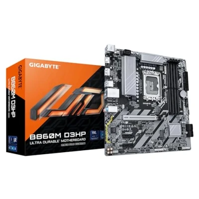 Immagine di GIGABYTE B860M D3HP Scheda madre CPU Intel Core Ultra, VRM a 4+1+2+1 fasi, fino 9066MHz DDR5, 2xPCIe 4.0 M.2, LAN GbE, USB 3.2 Gen 1