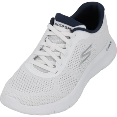 Immagine di Skechers Go Walk Flex Remark, Scarpe senza lacci Uomo, White And Navy Textile, 42 EU