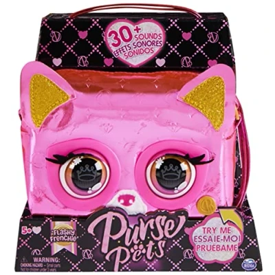 Immagine di Purse Pets Puppy Metallic Magic Borsa interattiva con 30 Suoni e reazioni, Musica Giochi, dai 5 Anni in su, Diverse Varianti, preselezione Impossibile, Multicolore, Small, 6065582