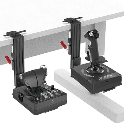 Immagine di 2 Set Supporto Scrivania per Flight Sim Joystick, acceleratore, sistema Hotas compatibile con Logitech X56, X52, Thrustmaster T Hotas/T.16000M/TCA/Warthog 10C/Winwing Orion