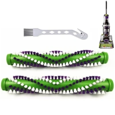 Immagine di Spazzola di ricambio per tappeti, compatibile con Bissell ProHeat 2X Revolution Pet Pro 3432 3588F 1986 1964 19862 a rullo numero montaggio #1611133 (confezione da 2 pezzi) verde)