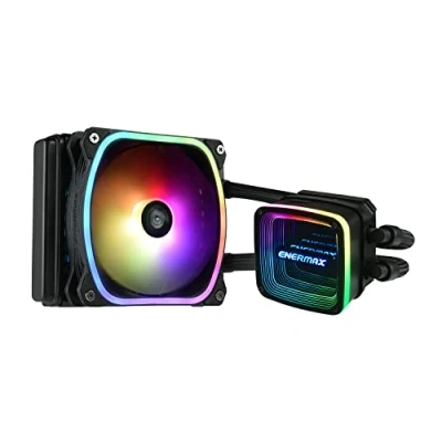 Immagine di ENERMAX AQUAFUSION ADV ARGB 120 mm AIO CPU, Dual Chamber per Intel LGA1700/AMD AM5 Support 250W + TDP (1 ventola SquA RGB PWM); ELC AQFA120 SQA, nero