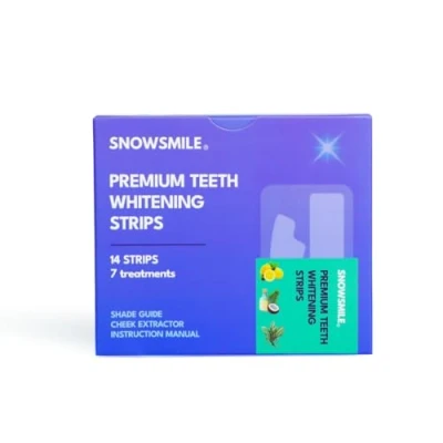 Immagine di Snowsmile Strisce sbiancanti professionali di alta qualità, 14 strisce, sicure per lo smalto, sbiancamento dei denti non sensibile, senza perossido, veloce ed efficace, include 7 trattamenti +