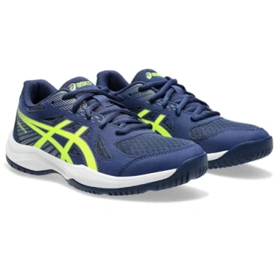 Immagine di Asics Upcourt 6 Unisex Scarpe da allenamento per bambini, Taglia: 33, Blue expanse/safety yellow Tessuto / sintetico
