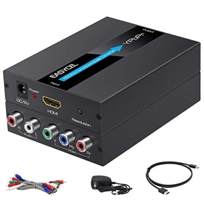 Immagine di EASYCEL Convertitore Scaler da HDMI a Componente, YPbPr, RGB 5RCA (Include cavi e Alluminio