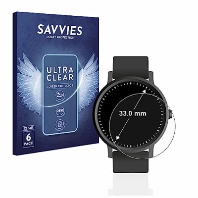 Immagine di savvies (6 Pezzi Pellicola Protettiva per Orologi (Circolare, ø: 33 mm) Protezione Schermo Trasparente