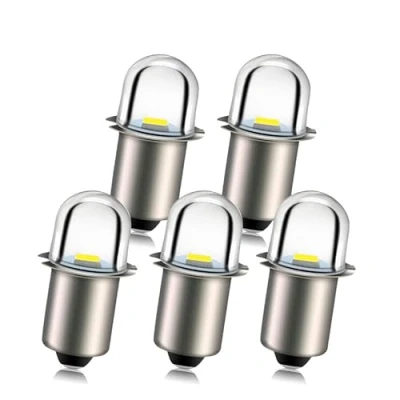Immagine di Ruiandsion Lampadine a LED P13.5S, attacco base bianco, 3 V, ricambio per torcia, non polarità (confezione da 5)