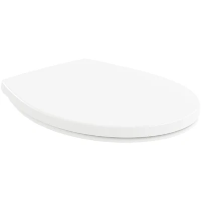 Immagine di Villeroy &amp; Boch O.novo Copriwater con abbassamento automatico, sedile WC rimovibile in Duroplast infrangibile, ricambio originale, ovale, bianco alpino, lucido