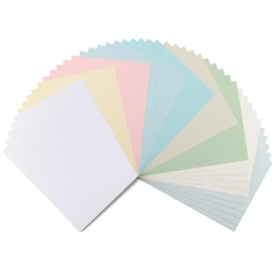 Immagine di Florence Linen Cartoncino pastello da 250 g, formato A4, confezione multipla, per realizzare biglietti pasquali, scrapbooking, resistente agli strappi, creare eleganti inviti e scatole regalo