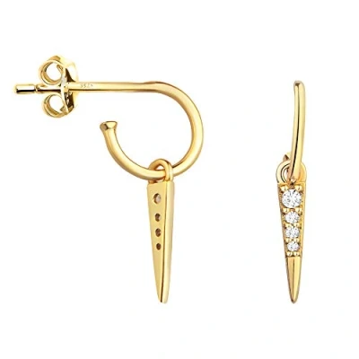 Immagine di SOFIA MILANI Orecchini da Donna in Argento 925 Placcati Oro e con Pietra Zircone Creoli a Barra 21031