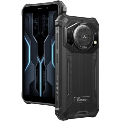 Immagine di FOSSiBOT 10600mAh Batteria Rugged Smartphone F101P, Octa Core 7GB 64GB, 3.5W Altoparlante, 24MP Fotocamera, IP68 Impermeabile Cellulare, Android 13, 5.45&#039;&#039; HD+, Dual SIM, Impronta Digitale, GPS Nero