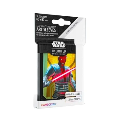 Immagine di Asmodee Darth Maul Officially Licensed Pack of 60 Art Sleeves 1 Clear Sleeve, Optimized Size for Star Wars Unlimited Other TCG and LCG Games, Made by Gamegenic, GGS15062ML