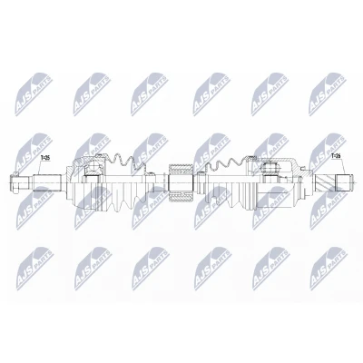 Immagine di NTY NPW RE 134 Albero motore / Semiasse Assale anteriore Sx 684 Cambio manuale RENAULT: SCENIC 3, MEGANE 3 Coupe