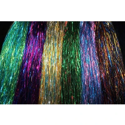 Immagine di Tigofly 6 confezioni/lotto colori misti 0,3 mm Flashabou Tinsel Flash piatto in Mylar cristallo Trota tubo Mosca pesca lega materiali (assortiti ogni 1 confezione)