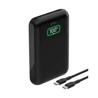 Immagine di Belkin BoostCharge Power bank 20K con 3 porte per laptop, USB C e A, ricarica rapida Delivery, caricatore portatile MacBook, iPhone 16/15 Series, iPad Pro, Galaxy S24 altri, nero