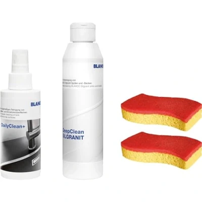 Immagine di BLANCO DeepClean Silgranit Set Detergente e per lavelli in silgranite di pulizia all one (DailyClean+DeepCleanSILGRANIT+Spontex Spontex) professionale cucine