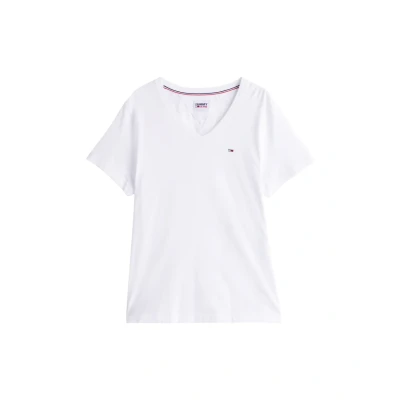 Immagine di Tommy Jeans Tjm Original Jersey V Neck Tee Dm0dm04410 Top in maglia a maniche corte, Bianco (Classic White), XXL Uomo