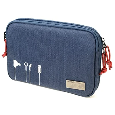 Immagine di Troika Business Tech Pouch 2 Borsa per cavi accessori elettronici, in poliestere, colore Blu, dimensioni: 23,5 x 17 3,5 cm, BGO44/DB, 23,5cm, moderno