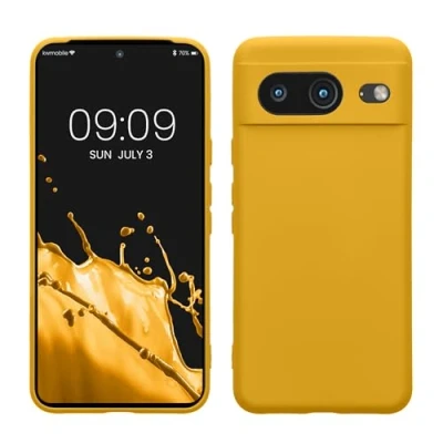 Immagine di kwmobile Custodia Compatibile con Google Pixel 8 Cover Back Case per Smartphone in Silicone TPU Protezione Gommata miele