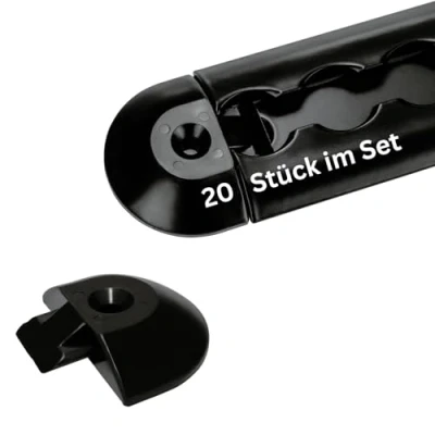 Immagine di solidpro Tappi terminali I, 4 pezzi, per binari airline, colore nero, semicircolari, di ancoraggio