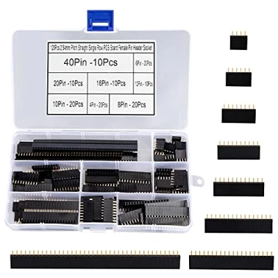 Immagine di 2.54mm Pin Headers Straight Single Row PCB Board Femmina Header Socket Connector Strip per Arduino Prototype Shield 120 Pezzi