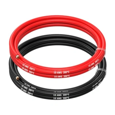 Immagine di MMOBIEL 10 AWG Cavo Elettrico Silicone gauge (5,26 mm²) in Rame Stagnato 2 Fili Separati Rosso e Nero Ciascuno 1,5 m / 5 ft per RC, Droni, Stampanti 3D, Batterie, Cavi Oratori, Strisce LED