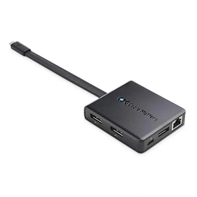 Immagine di Cable Matters Hub USB C per triplo monitor (USB Dock) con 3X 4K DisplayPort, A e C, Gigabit Ethernet ricarica da 100 W Compatibile porte Thunderbolt 3 4 Windows