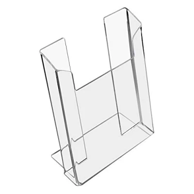 Immagine di HMF 46961 Espositore da Tavolo Porta Brochure in Acrilico DIN A5 Verticale 16 x 19,5 9 cm Trasparente