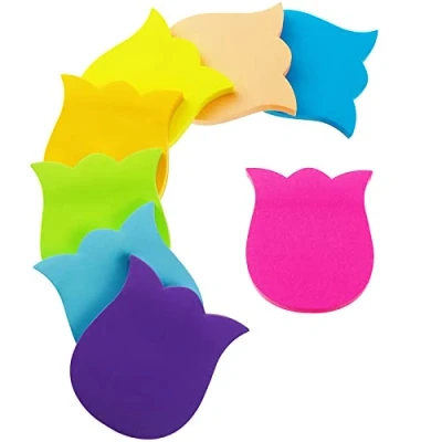 Immagine di Note adesive colorate, 560 fogli, a forma di fiore, autoadesive, per ufficio, scuola, casa, 8 colori, 76 x mm
