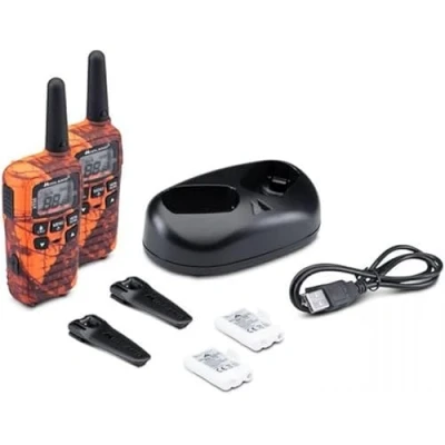 Immagine di Midland XT50 Blaze Doppio, Radio Walkie Talkie Portatile, 24 Canali PMR446, 38 Toni CTCSS, Funzione VOX, Ricaricabile con USB, 8 Km di Portata, C1178.04, 2 Unità, Camo Arancione Originale Moassy Oak