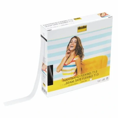 Immagine di Vlieseline Nastro Flessibile Per Orli Da Cucito T15, 50 M Lunghezza x 15 mm Spessore, Bianco