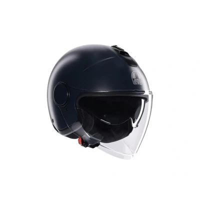 Immagine di AGV ETERES E2206, Casco da Moto Jet Unisex, Open Face con Anello Antifurto, Visiera Antigraffio e Anti UV, Tecnologia Assorbimento Istantaneo del Sudore, Matt Black, M