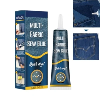Immagine di Cuce Colla Liquido per Tessuto,Cuce Tessuto,Colla Tessuti,Colla Liquida Tessuti,Adesivo Impermeabile Trasparente Permanente Tutti Abbigliamento Tessuti