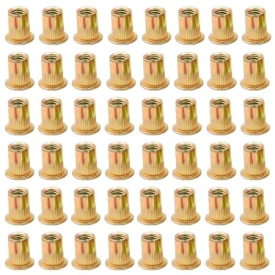 Immagine di LCOUACEO Dadi per Rivetti Filettati in Acciaio Carbonio Zincato 200 Pezzi, M5 con Testa Piatta, Assortimento Inserti Metallo e Plastica (10mm x 13mm)