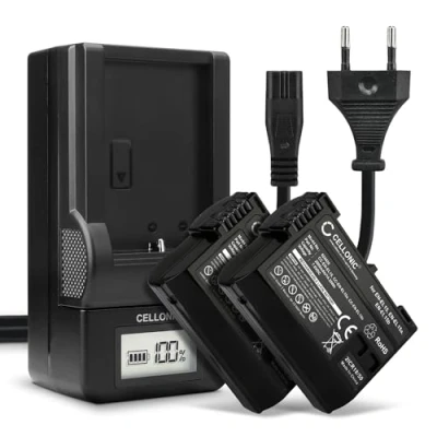 Immagine di CELLONIC 2X Batteria EN EL15b EL15a Compatibile con Nikon D7200 D7000 D7100 D750 D7500 D500 D600 D610 D800 D810 D850 Z6 Z7 2000mAh 7.0V + Caricabatteria