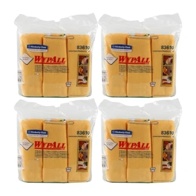 Immagine di WYPALL 8394 panni in microfibra, 4 x confezione polybag, 40 cm, colore giallo (la cassa contiene 6 polybag)