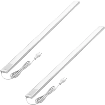 Immagine di Oktaplex set di 2 Riva luce sottopensile cucina LED piatto bianco caldo 90cm 1110lm con interruttore 15W 230V argento