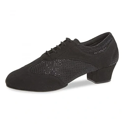 Immagine di Diamant Donne Scarpe da Ballo/Allenatori 188 234 548 V Glitter Nero 3,7 cm Cuban VarioSpin Unico Misura: UK 4