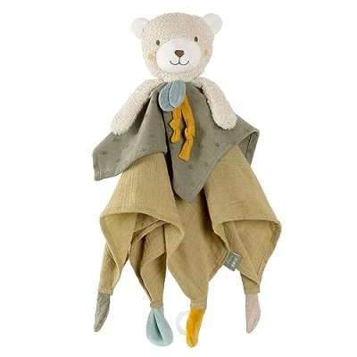 Immagine di Fehn orso coccolone fehnNATUR compagno di giochi e coccole in cotone da agricoltura biologica certificata, kbA con attacco per il ciuccio neonati bambini 0+ mesi