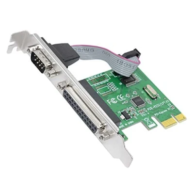 Immagine di Jeirdus PCIe parallelo Serial Combo Card, RS 232 Porta seriale COM &amp; DB25 Stampante Parallela Port LPT a PCI Express Card Adapter Converter WCH382 Chip con staffa bassa