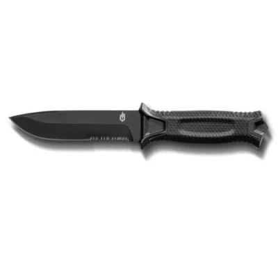Immagine di Gerber Coltello semi seghettato con fodero, Lunghezza lama: 12,2 cm, Strongarm Fixed Blade Survival Knife, Nero, 31 003648