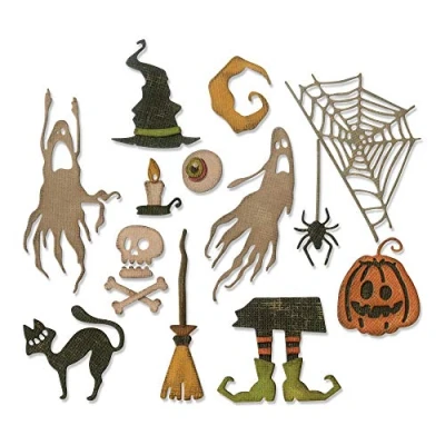 Immagine di Sizzix Set di Fustelle Thinlits, Halloween Geometrico, Multicolor, Cose Spaventose