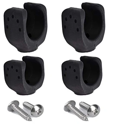 Immagine di AUXPhome 4/PK (2 Big/Fit 3 &quot; 4,3 cm, 2 Piccole/Misura 2,8 cm), clip per porta scaletta da barca, supporto scala, palo, gomma nera