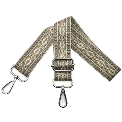 Immagine di Tracolla per Borsa Donna Regolabile, Cinghie Colorata, Tracolle Larga 3.8cm con Argento Moschettoni Crossbody Accessori, Cachi Scuro, N11