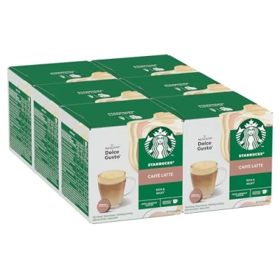 Immagine di STARBUCKS Caffè Latte by Nescafé Dolce Gusto, 6 Confezioni da 12 Capsule (72 compatibili Gusto)