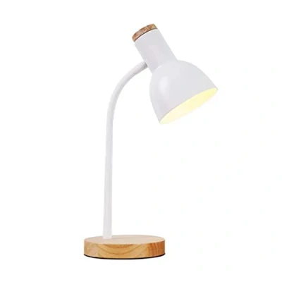 Immagine di BEL AIR HOME Lampada Flexo ARGOS E 27, Legno Nero Illuminazione Studio, Lavoro, Lettura Braccio Flessibile Perfetta per Studenti, Professionisti (LAMPADINA NON INCLUSA) (BIANCO)